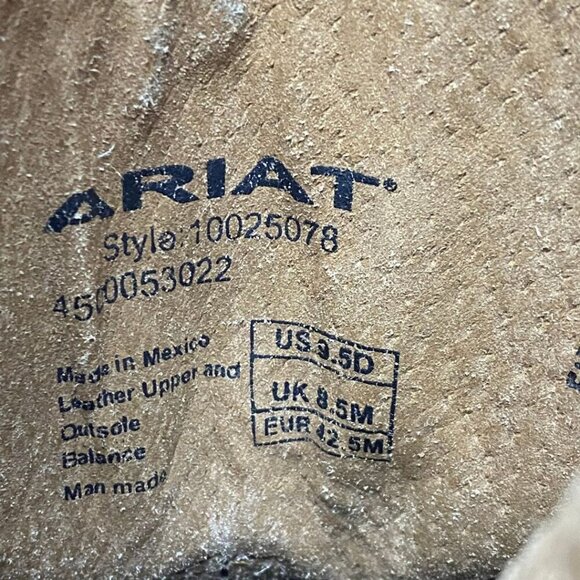 ARIAT Mens Circuit Competitor Round Toe Black Brown Detail Boots Size 9.5 - Picture 8 of 10